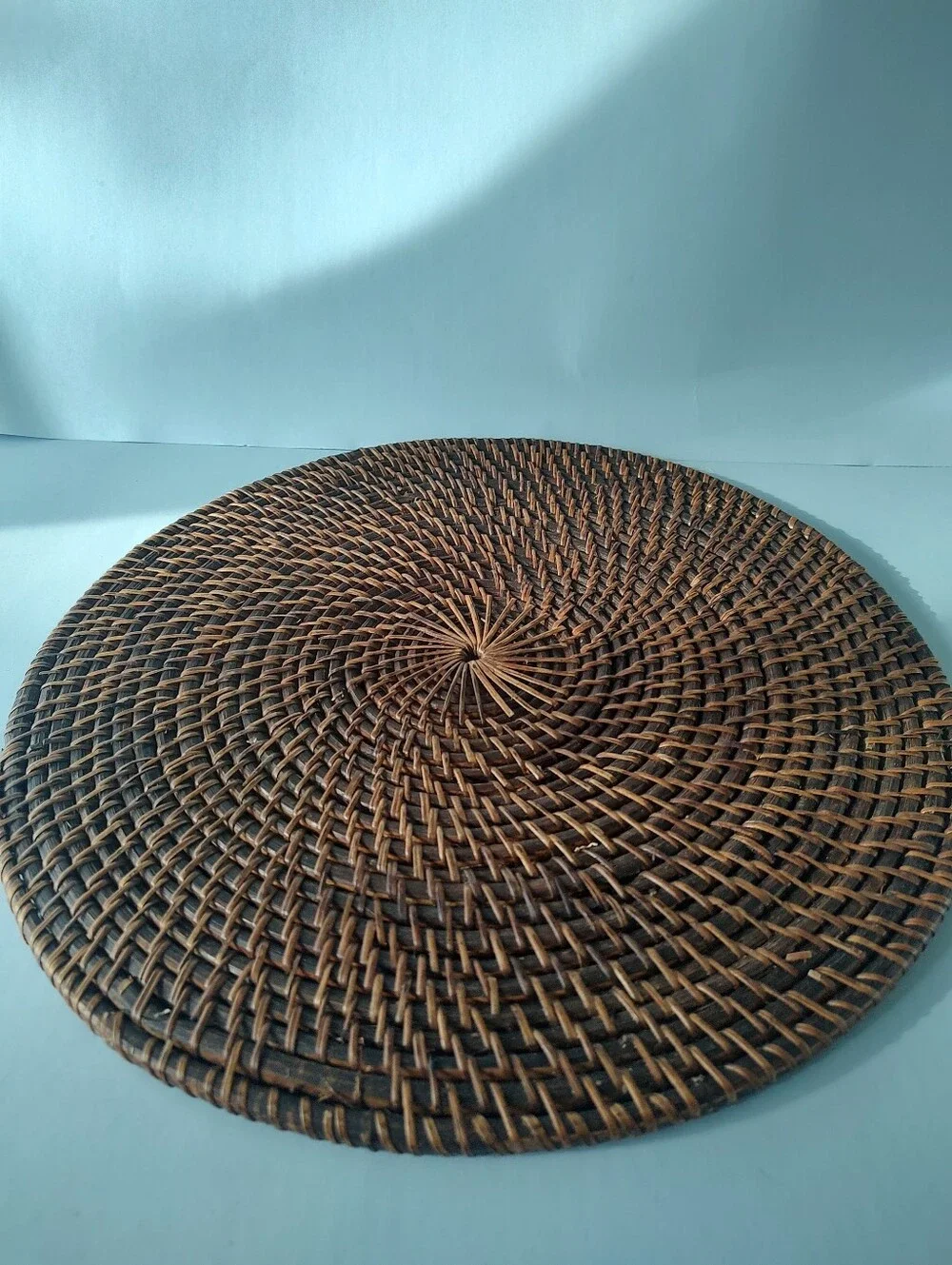 Woven Rattan Charger One Piece Boho Table Decor Brown Perfect Condition